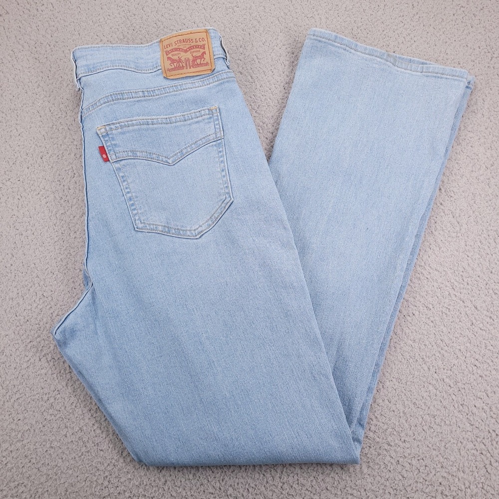 LEVIS 725 Jeans Size 33 High Rise Boot Cut Center Seam Light Wash Denim